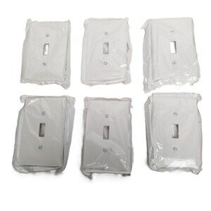 Leviton White Toggle Wall Plates 6 Pack New M42-PJ1-WM Midway NEW
